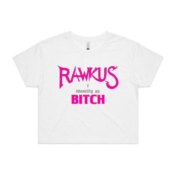 I Identify as BITCH - Hot Pink - Crop Top 2 Thumbnail